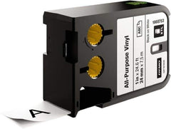Dymo - 1" Wide x 276" Long, Black on White Vinyl Cartridge - For DYMO XTL Printers 1868813, 1868814, 1868815 - Apex Tool & Supply