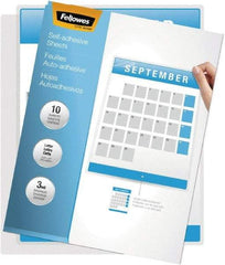 FELLOWES - 50 Self-Laminating Sheets - 3 mil Thick x 9-1/4" Wide x 1' Long - Apex Tool & Supply