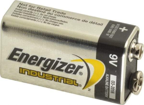 Energizer - Size 9V, Alkaline, 72 Pack, Standard Battery - 9 Volts, Miniature Snap Terminal, 6LR61, ANSI, IEC Regulated - Apex Tool & Supply