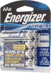 Energizer - Size AA, Lithium, 8 Pack, Photo Battery - 1.5 Volts, Button Tab Terminal, FR6, ANSI, IEC Regulated - Apex Tool & Supply