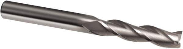 Guhring - 1/2", 3" LOC, 1/2" Shank Diam, 6" OAL, 3 Flute, Solid Carbide Square End Mill - Single End, Uncoated, Spiral Flute, 30° Helix, Right Hand Cut, Right Hand Flute, Series 3169 - Apex Tool & Supply