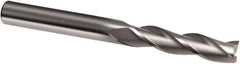 Guhring - 1/2", 3" LOC, 1/2" Shank Diam, 6" OAL, 3 Flute, Solid Carbide Square End Mill - Single End, Uncoated, Spiral Flute, 30° Helix, Right Hand Cut, Right Hand Flute, Series 3169 - Apex Tool & Supply