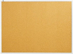 Quartet - 48" Wide x 36" High Open Cork Bulletin Board - Natural Cork over Fiberboard, Aluminum Frame - Apex Tool & Supply