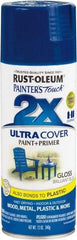 Rust-Oleum - Brilliant Blue, Gloss, Enamel Spray Paint - 8 to 12 Sq Ft per Can, 12 oz Container - Apex Tool & Supply