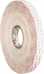 3M - 1/2" x 36 Yd Acrylic Adhesive Double Sided Tape - 45 mil Thick, Dark Gray, Acrylic Foam Liner, Continuous Roll, Series 4611 - Apex Tool & Supply