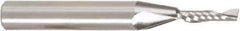 Amana Tool - 1/8" Cutting Diam x 1/2" Length of Cut, 1 Flute, Upcut Spiral Router Bit - Uncoated, Right Hand Cut, Solid Carbide, 2" OAL x 1/8" Shank Diam, 30° Helix Angle - Apex Tool & Supply