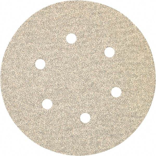 Porter-Cable - 6" Diam, 220 Grit Zirconia Alumina Adhesive PSA Disc - Very Fine Grade, Tan, C Weighted Backing, Flexible, 15,000 Max RPM - Apex Tool & Supply