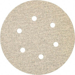 Porter-Cable - 6" Diam, 220 Grit Zirconia Alumina Adhesive PSA Disc - Very Fine Grade, Tan, C Weighted Backing, Flexible, 15,000 Max RPM - Apex Tool & Supply