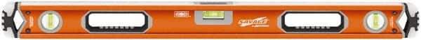SAVAGE by SWANSON - 32" Long 3 Vial Box Beam Level - Aluminum, Orange - Apex Tool & Supply