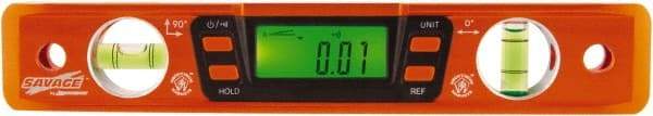 SAVAGE by SWANSON - Magnetic 9" Long 2 Vial Torpedo Level - Aluminum, Orange - Apex Tool & Supply