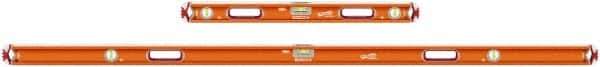 SAVAGE by SWANSON - Magnetic 32" & 78" Long 3 Vial Box Beam Level - Aluminum, Orange - Apex Tool & Supply