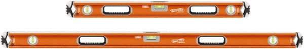 SAVAGE by SWANSON - 32" & 54" Long 3 Vial Box Beam Level - Aluminum, Orange - Apex Tool & Supply