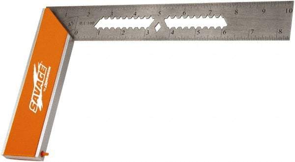 SAVAGE by SWANSON - 9" Blade Length, 9mm Base Length Aluminum & Stainless Steel (Blade) Square - Apex Tool & Supply