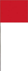 SAVAGE by SWANSON - 2" High x 3" Wide, Red PVC Marking Flag - 16" Overall Height - Apex Tool & Supply