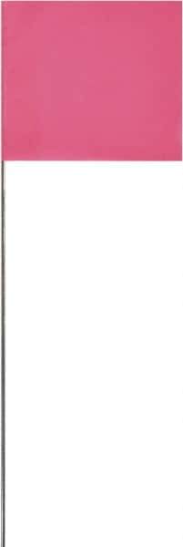 SAVAGE by SWANSON - 2" High x 3" Wide, Pink PVC Marking Flag - 15" Overall Height - Apex Tool & Supply