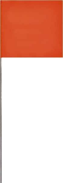SAVAGE by SWANSON - 2" High x 3" Wide, Orange PVC Marking Flag - 15" Overall Height - Apex Tool & Supply