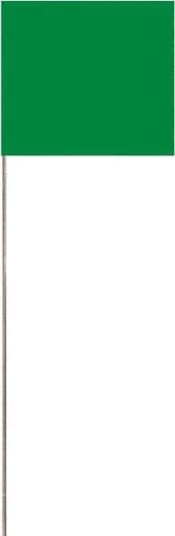 SAVAGE by SWANSON - 2" High x 3" Wide, Lime PVC Marking Flag - 15" Overall Height - Apex Tool & Supply