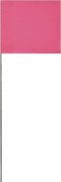 SAVAGE by SWANSON - 2" High x 3" Wide, Pink PVC Marking Flag - 16" Overall Height - Apex Tool & Supply