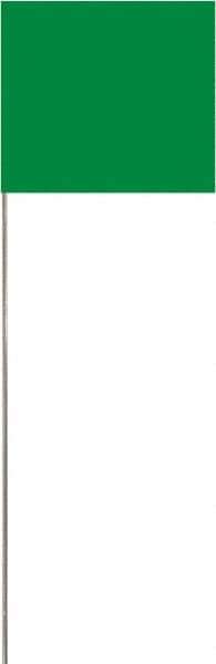 SAVAGE by SWANSON - 2" High x 3" Wide, Lime PVC Marking Flag - 16" Overall Height - Apex Tool & Supply