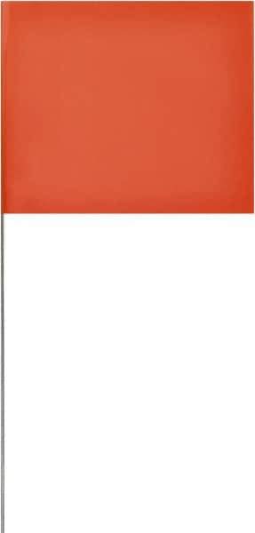 SAVAGE by SWANSON - 4" High x 5" Wide, Orange PVC Marking Flag - 18" Overall Height - Apex Tool & Supply