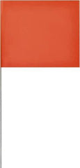SAVAGE by SWANSON - 4" High x 5" Wide, Orange PVC Marking Flag - 18" Overall Height - Apex Tool & Supply