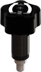 Made in USA - 3/8" Pin Diam, 0.47" Usable Length, Star Knob Handle Quick Release Pin - 3.69" OAL - Apex Tool & Supply