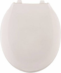 CENTOCO - 16-3/4 Inch Long, 2 Inch Inside Width, Polypropylene, Regular, Closed Front with Cover, Toilet Seat - 14 Inch Outside Width, Commercial, Hotel-Motel, Institutional Installation, White - Apex Tool & Supply