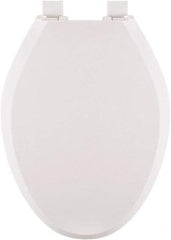 CENTOCO - 18.6 Inch Long, 1-3/4 Inch Inside Width, Polypropylene, Elongated, Closed Front with Cover, Toilet Seat - 14 Inch Outside Width, Residential Installation, White - Apex Tool & Supply
