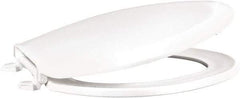 CENTOCO - 18.11 Inch Long, 1-3/4 Inch Inside Width, Polypropylene, Elongated, Closed Front with Cover, Toilet Seat - 14 Inch Outside Width, Residential Installation, White - Apex Tool & Supply