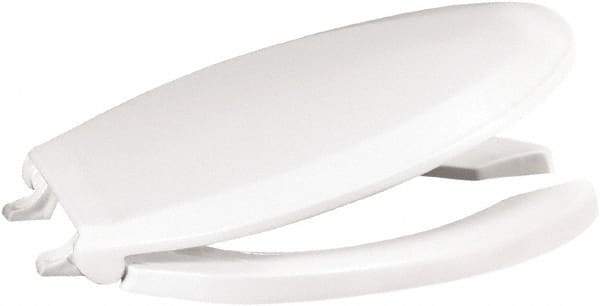 CENTOCO - 18.9 Inch Long, 2 Inch Inside Width, Polypropylene, Elongated, Open Front with Cover, Toilet Seat - 14 Inch Outside Width, Residential, Commercial, Health Care, Industrial, Institutional Installation, White - Apex Tool & Supply