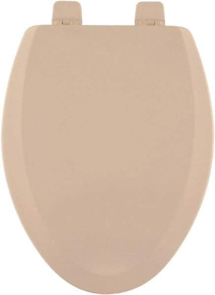 CENTOCO - 18.9 Inch Long, 2 Inch Inside Width, Polypropylene and Wood Plastic Composite, Elongated, Closed Front with Cover, Toilet Seat - 14 Inch Outside Width, Residential Installation, Bone and Almond - Apex Tool & Supply