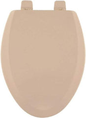 CENTOCO - 18.9 Inch Long, 2 Inch Inside Width, Polypropylene and Wood Plastic Composite, Elongated, Closed Front with Cover, Toilet Seat - 14 Inch Outside Width, Residential Installation, Bone and Almond - Apex Tool & Supply