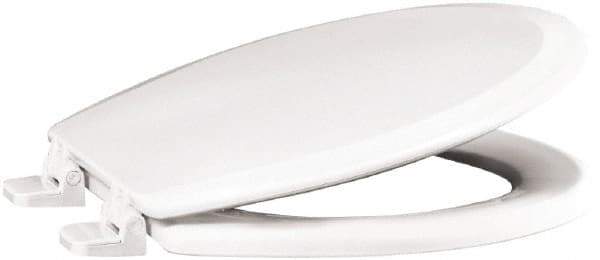 CENTOCO - 18.9 Inch Long, 2 Inch Inside Width, Polypropylene and Wood Plastic Composite, Elongated, Closed Front with Cover, Toilet Seat - 14 Inch Outside Width, Residential Installation, White - Apex Tool & Supply