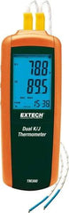 Extech - -328 to 2,501°F Digital Thermometer - LCD Display, K, J Thermocouple Sensor, AAA Battery Power - Apex Tool & Supply