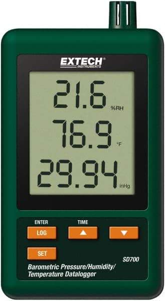 Extech - 32 to 122°F, 10 to 90% Humidity Range, Temp, Pressure Recorder - Apex Tool & Supply