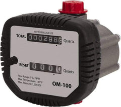 PRO-LUBE - 1/2" FNPT Port Oval Gear Flowmeter with Local Display - 1000 Max psi, 0.3 to 8 GPM, Aluminum - Apex Tool & Supply