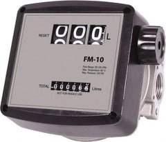 PRO-LUBE - 3/4" FNPT Port Nutating Disc Flowmeter - 150 Max psi, 5 to 32 GPM, Aluminum - Apex Tool & Supply