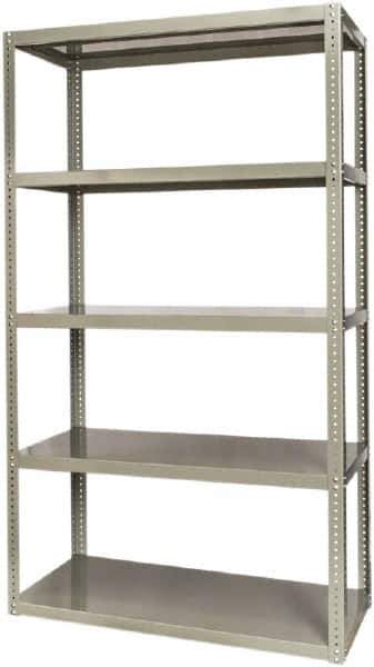 Hallowell - 5 Shelf Starter High-Capacity Open Steel Shelving - 2,500 Lb Capacity, 48" Wide x 84" High x 24" Deep, Gray - Apex Tool & Supply