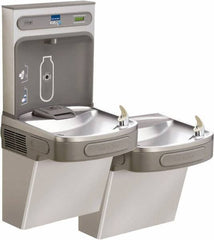 ELKAY - 8 GPH Cooling Capacity Barrier Free Wall Mounted Water Cooler & Fountain - Bottle Filling, 20 to 105 psi, 0.20 hp, Stainless Steel - Apex Tool & Supply