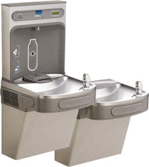 ELKAY - 8 GPH Cooling Capacity Barrier Free Wall Mounted Water Cooler & Fountain - Bottle Filling, 20 to 105 psi, 0.20 hp, Stainless Steel - Apex Tool & Supply