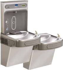 ELKAY - 8 GPH Cooling Capacity Barrier Free Wall Mounted Water Cooler & Fountain - Bottle Filling, 20 to 105 psi, 0.20 hp, Stainless Steel - Apex Tool & Supply