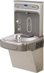 ELKAY - 8 GPH Cooling Capacity Barrier Free Wall Mounted Water Cooler & Fountain - Bottle Filling, 20 to 105 psi, 0.20 hp, Stainless Steel - Apex Tool & Supply