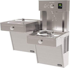 ELKAY - 8 GPH Cooling Capacity Barrier Free Wall Mounted Water Cooler & Fountain - Bottle Filling, 20 to 105 psi, 0.20 hp, Stainless Steel - Apex Tool & Supply