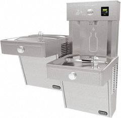 ELKAY - 8 GPH Cooling Capacity Barrier Free Wall Mounted Water Cooler & Fountain - Bottle Filling, 20 to 105 psi, 0.20 hp, Stainless Steel - Apex Tool & Supply