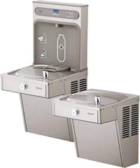 ELKAY - 8 GPH Cooling Capacity Barrier Free Wall Mounted Water Cooler & Fountain - Bottle Filling, 20 to 105 psi, 0.20 hp, Stainless Steel - Apex Tool & Supply