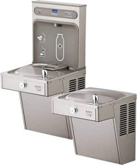 ELKAY - 8 GPH Cooling Capacity Barrier Free Wall Mounted Water Cooler & Fountain - Bottle Filling, 20 to 105 psi, 0.20 hp, Stainless Steel - Apex Tool & Supply