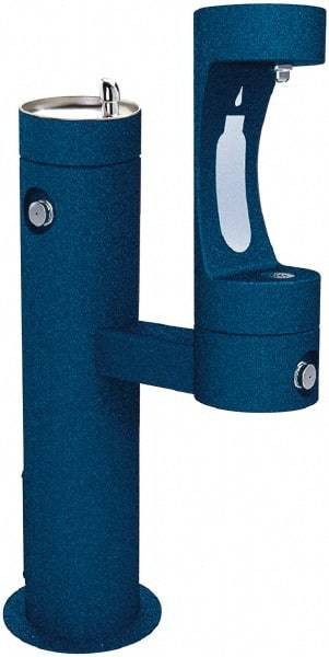 ELKAY - 8 GPH Cooling Capacity Outdoor Water Cooler & Fountain - Bottle Filling, 20 to 105 psi, 0.20 hp, Stainless Steel - Apex Tool & Supply