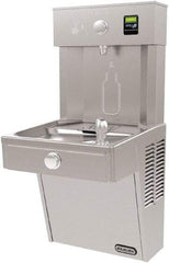 ELKAY - 8 GPH Cooling Capacity Barrier Free Wall Mounted Water Cooler & Fountain - Bottle Filling, 20 to 105 psi, 0.20 hp, Stainless Steel - Apex Tool & Supply