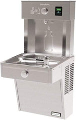 Halsey Taylor - 8 GPH Cooling Capacity Barrier Free Wall Mounted Water Cooler & Fountain - Bottle Filling, 20 to 105 psi, 0.20 hp, Stainless Steel - Apex Tool & Supply