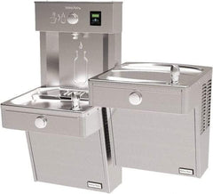 Halsey Taylor - 8 GPH Cooling Capacity Barrier Free Wall Mounted Water Cooler & Fountain - Bottle Filling, 20 to 105 psi, 0.20 hp, Stainless Steel - Apex Tool & Supply
